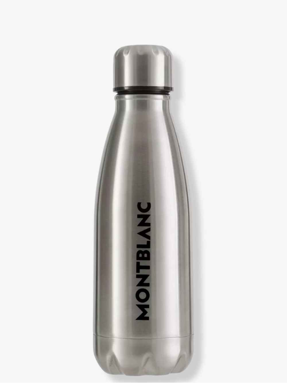Montblanc Silver Stainless Steel Water Bottle with Black Logo